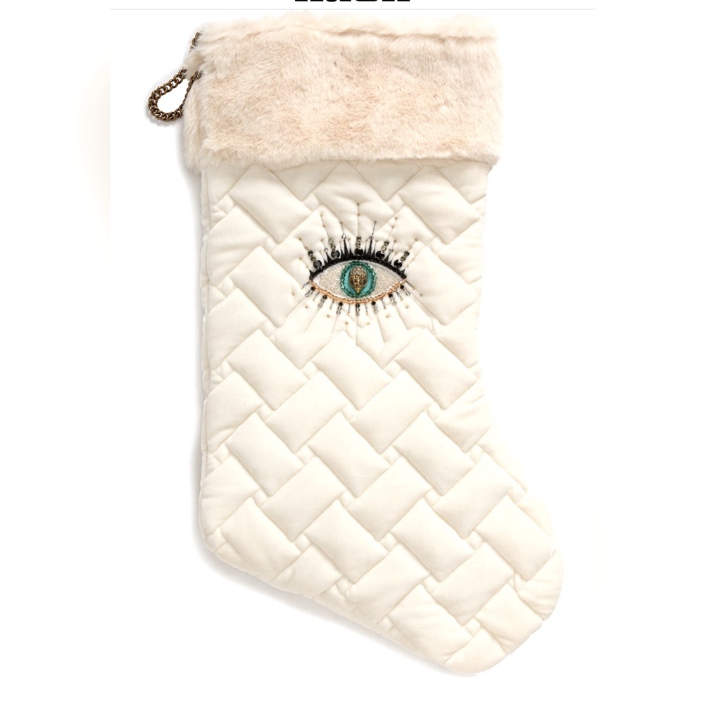 NWT KURT GEIGER LONDON Evil Eye Faux Fur Quilted Quilted stocking